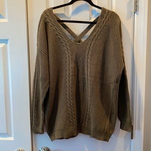 Pixley Donner Cross Back Sweater - olive